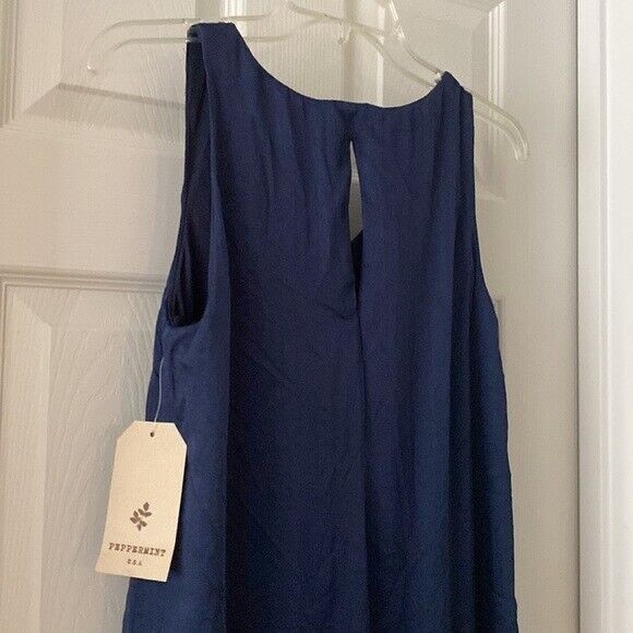 Peppermint Slip Dress NWT Navy Blue Sleeveless USA Made Women's Small - Picture 7 of 7